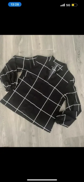 Chemiser à carreaux noir et blanc taille S
