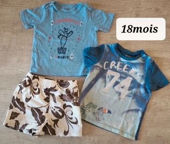 T-shirts et short bébé 18mois