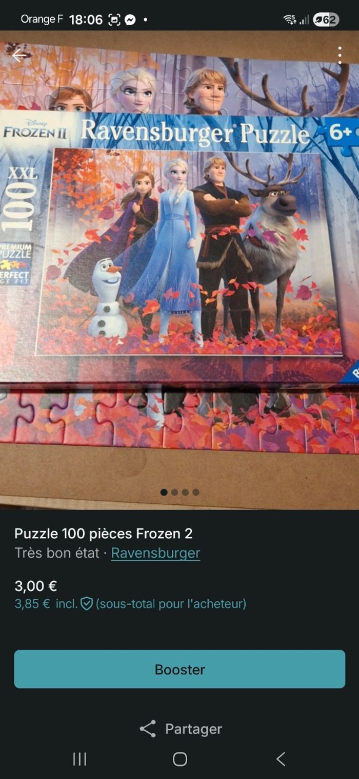 Puzzle 100 pièces La reine des neiges 2 - photo numéro 5