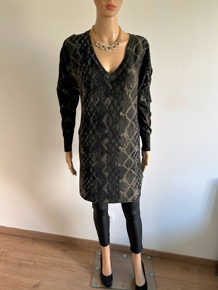 Pull long imprimé pailleté Morgan taille M jamais porté - photo numéro 3