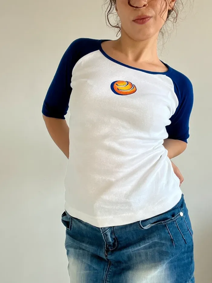T-shirt vintage années 90 Orangina blanc et bleu taille S 🍊 - photo numéro 6