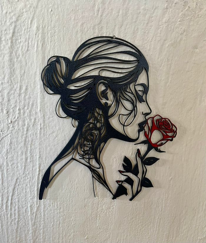 Art Mural Femme Et Rose