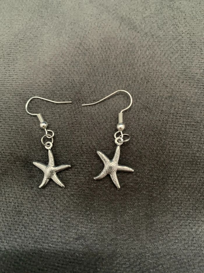 boucles d'oreilles acier inoxydable argenté - photo numéro 3