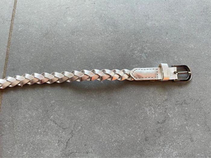 Ceinture tressée argentée fille été - photo numéro 2