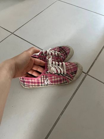 Chaussure toile le coq sportif rose