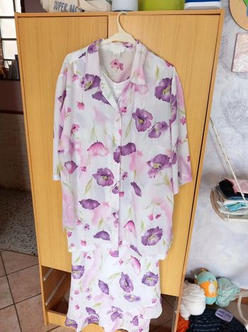 👵robe + chemise mousseline polyester T48 la redoute