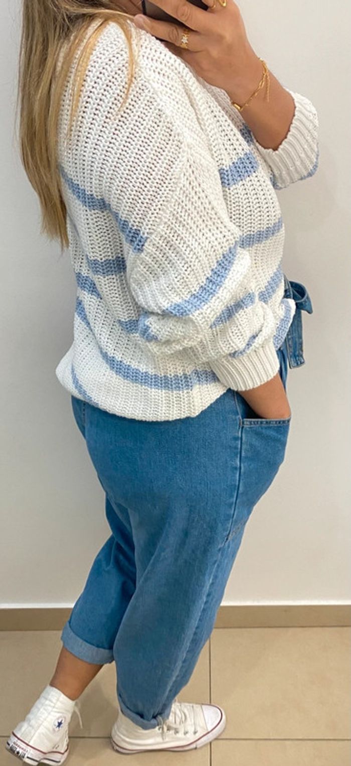 Superbe Pull Bicolore Taille M - photo numéro 6