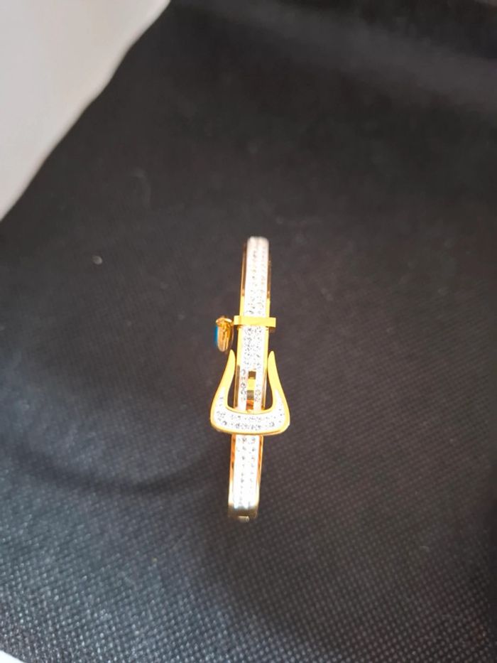 Bracelet acier inoxydable neuf avec etiquette motif œil. rigide - photo numéro 2