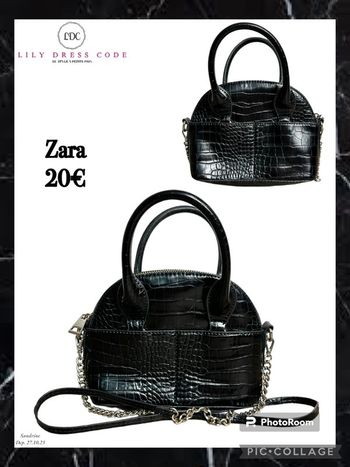 🖤 Sac noir effet croco – Zara SOLDÉ -50% 🖤