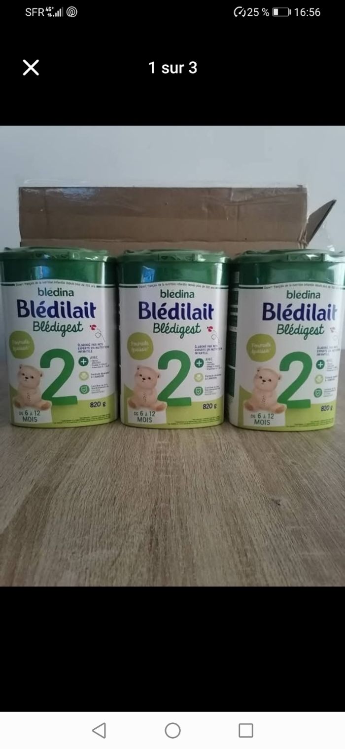 Lot de 3 pots de Blédilait Bledigest 2 formule épaissie