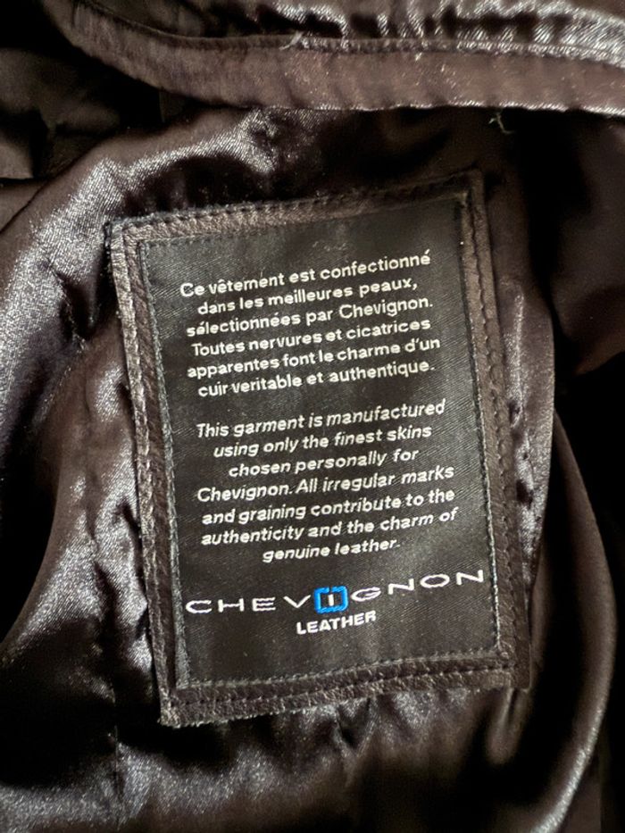 Long manteau en cuir vintage Chevignon Taille XL - photo numéro 6