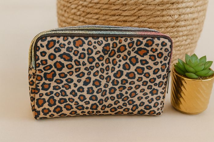 Trousse / Pochette imprimé léopard – multi-compartiments - photo numéro 2