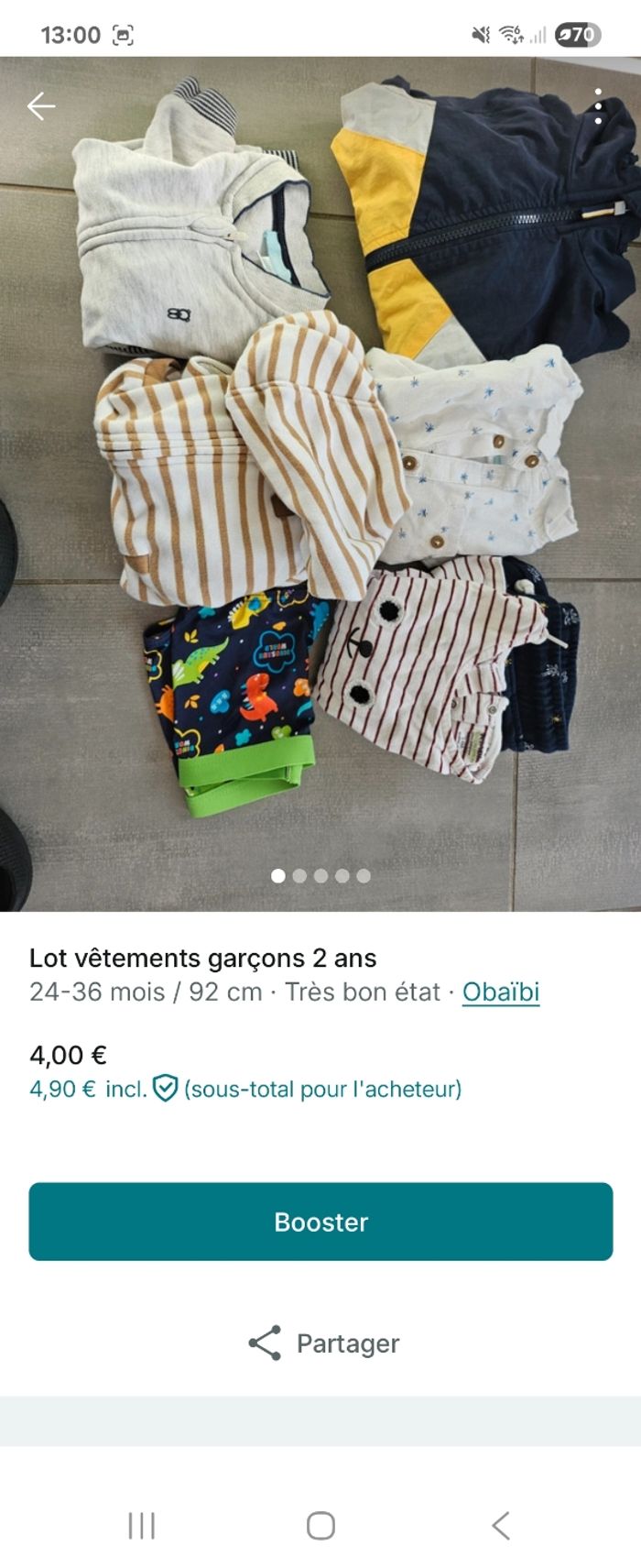 Lot vêtements garçons  2ans