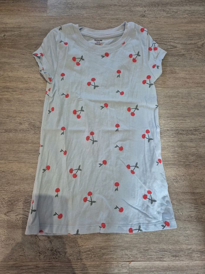 Chemise de nuit bleu avec cerises
