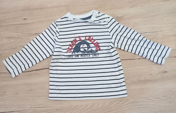 Tee-shirt manches longues marinière, Kiabi, 18 mois