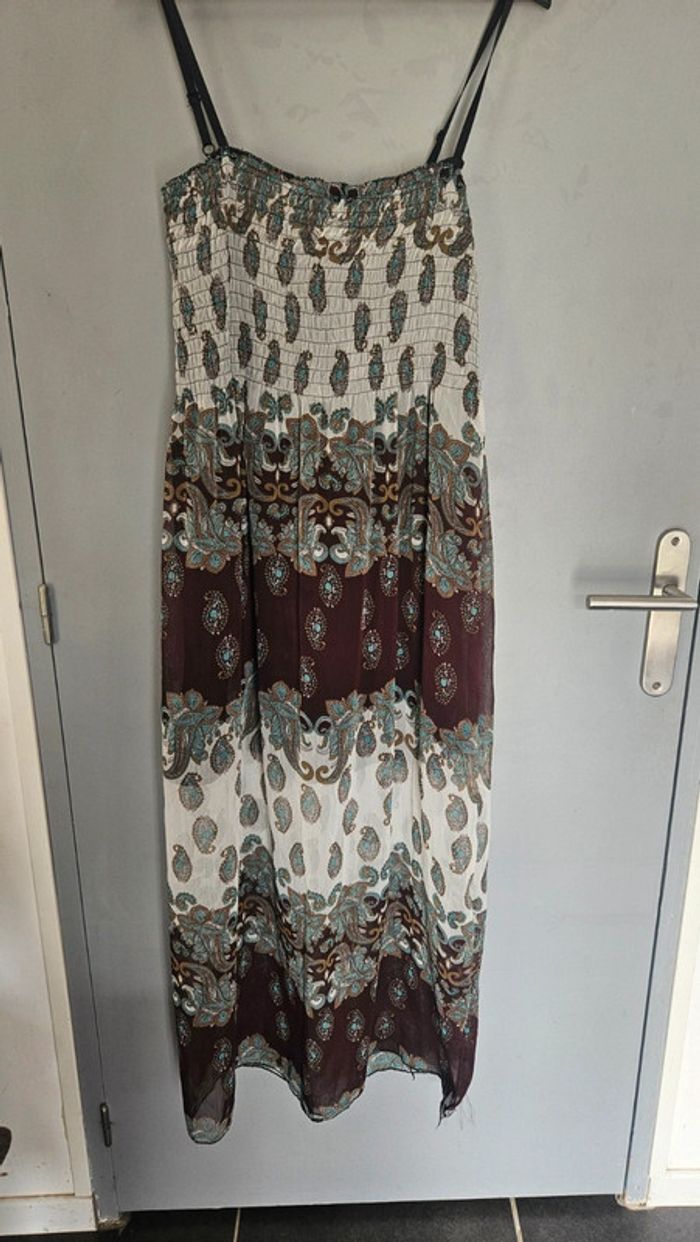 Robe longue bohème à bretelles- Taille Unique convient du 38 au 42