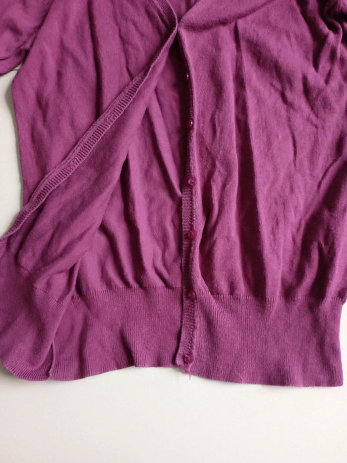 Gilet col v violet yessica c&A XS à bouton - photo numéro 4