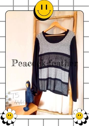 Pull noir gris T5 femme