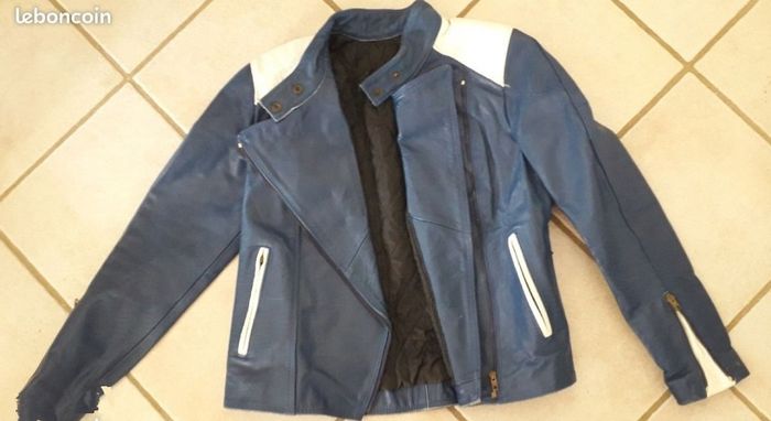 Ensemble moto cuir bicolore Taille 36sans - photo numéro 3