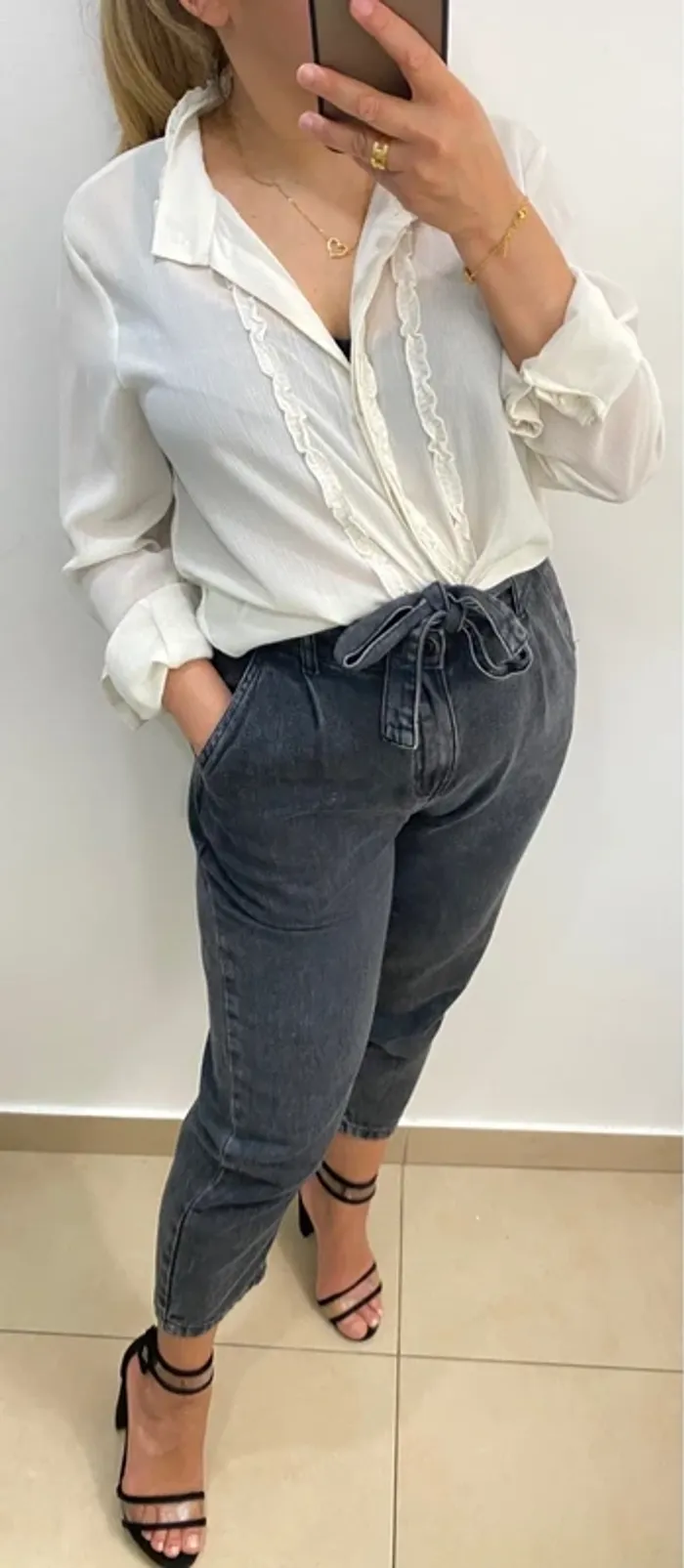 Chemise Zara avec volant, taille L - photo numéro 4