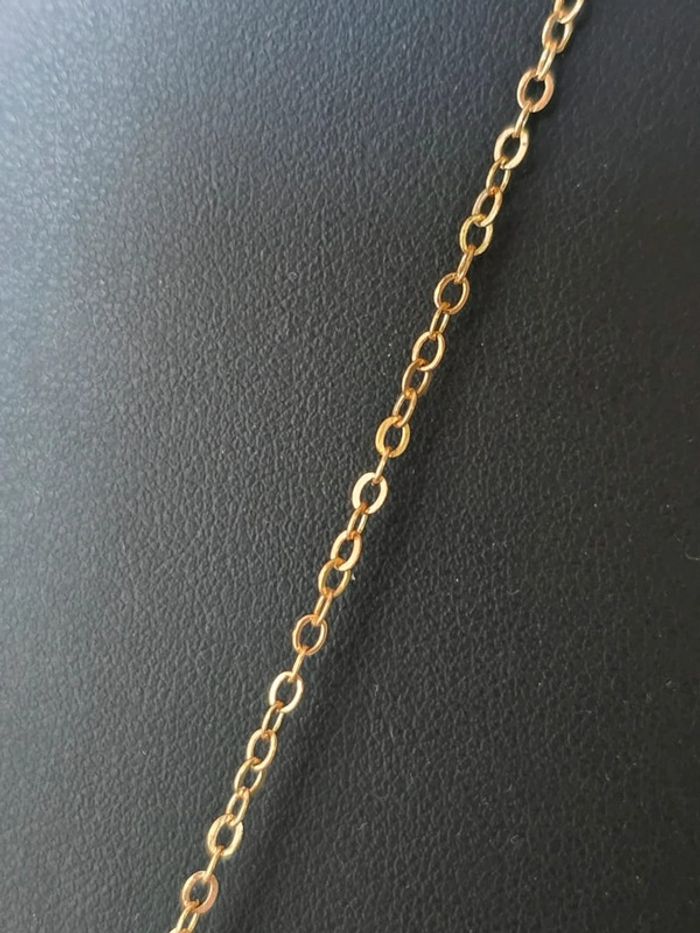 Parrure collier + boucle d'oreilles gouttes acier inoxydable dorée - photo numéro 4