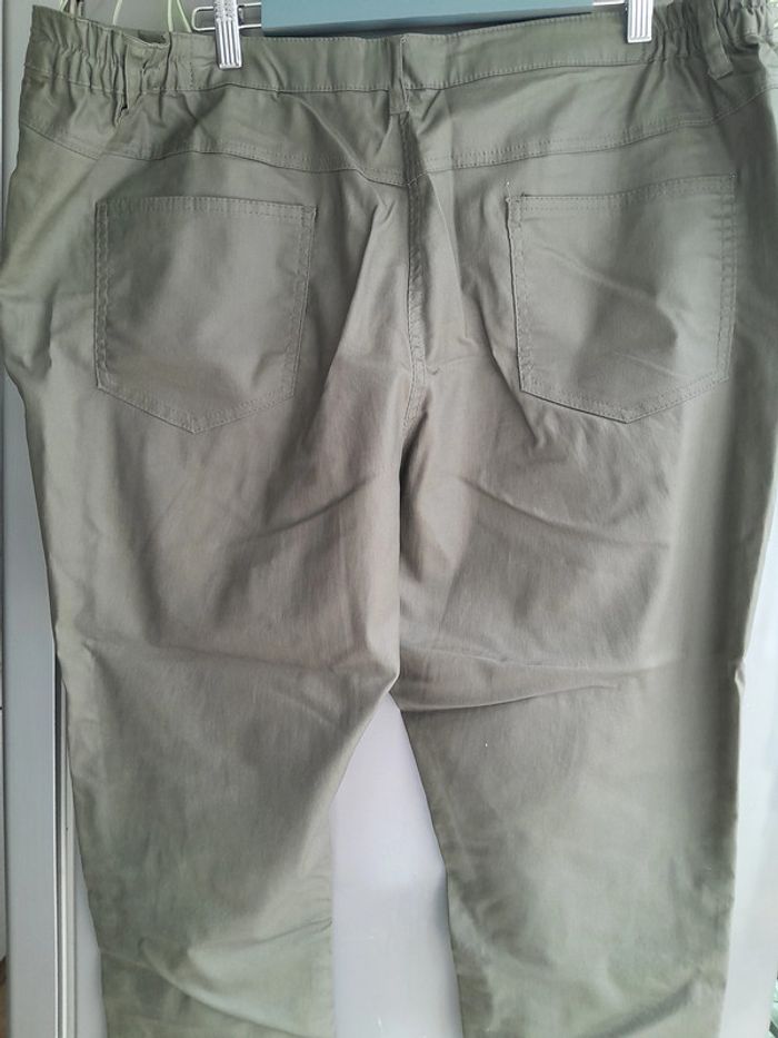 Pantalon couleur kaki, coton ciré, taille 50, Marque Blanche Porte - photo numéro 8