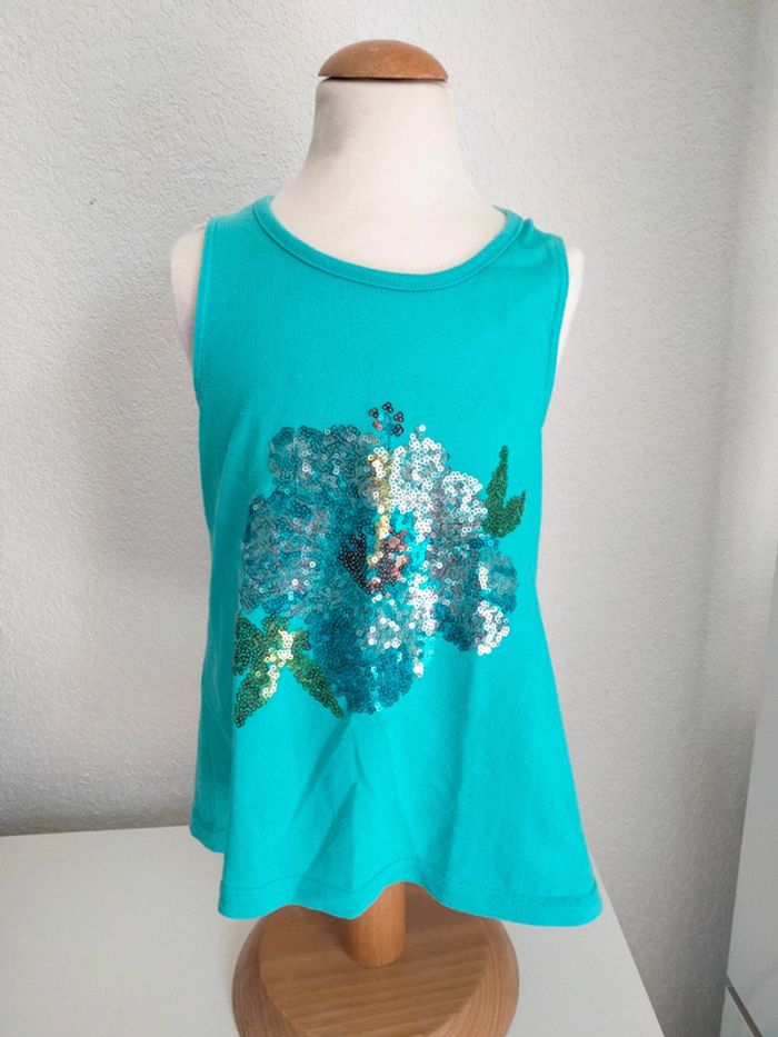 Haut turquoise sequins - 8 ans