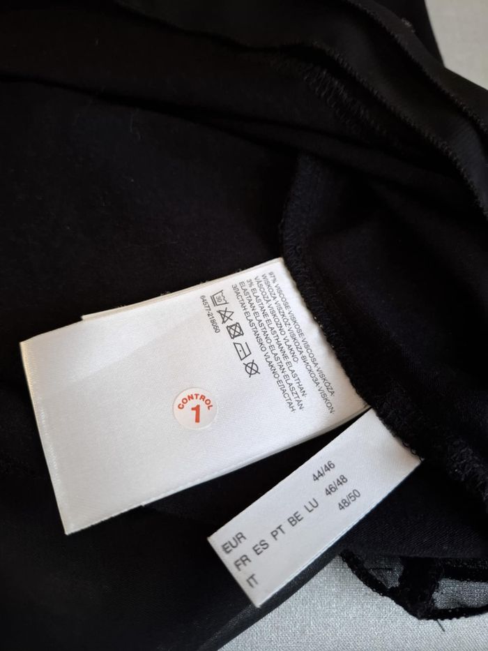 Magnifique tunique/blouse femme longue C&A Canda 46/48noir imprimé blanc neuve - photo numéro 8