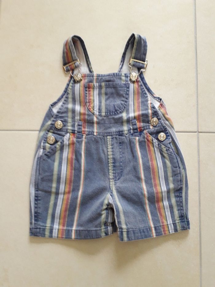 Salopette jeans courte - 6 mois
