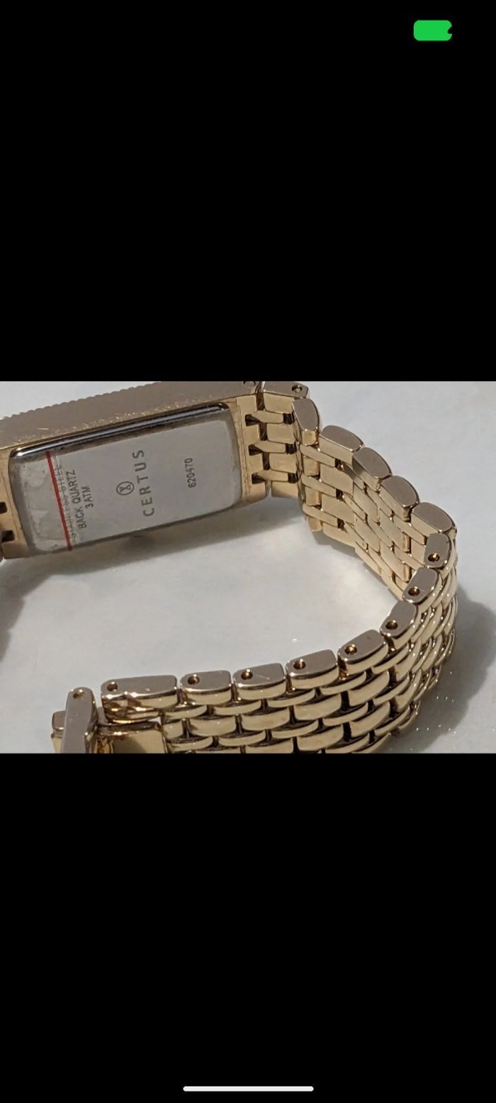 Magnifique montre classique vintage Certus en plaqué or, boîtier serti de 0, 20 carats de diamants et cadran en nacre véritable. - photo numéro 6