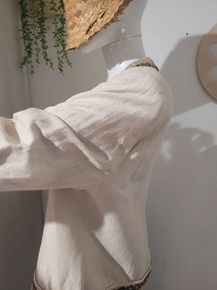 Veste perles avec du lin - photo numéro 6