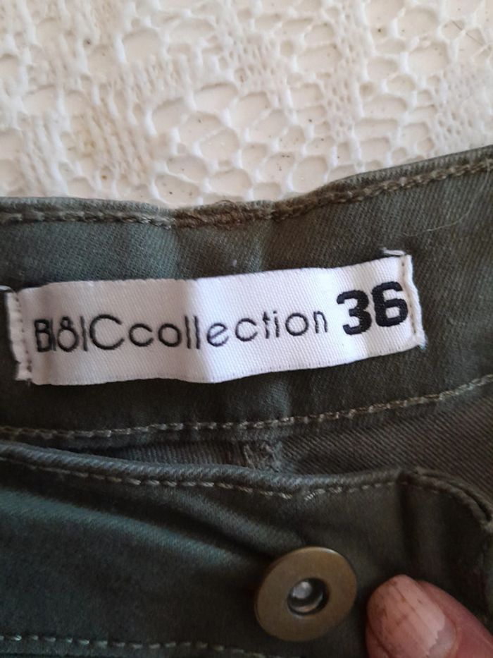 Pantacourt femme,Taille 36, couleur kaki, Marque BA8 Collection - photo numéro 6