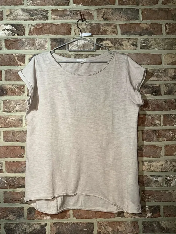 T-shirt beige Esprit uni Taille US: M , F : L - photo numéro 20