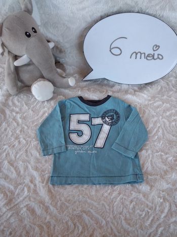 Tee shirt manches longues Garçon 6 mois 57 Boston City Les p'tits babies