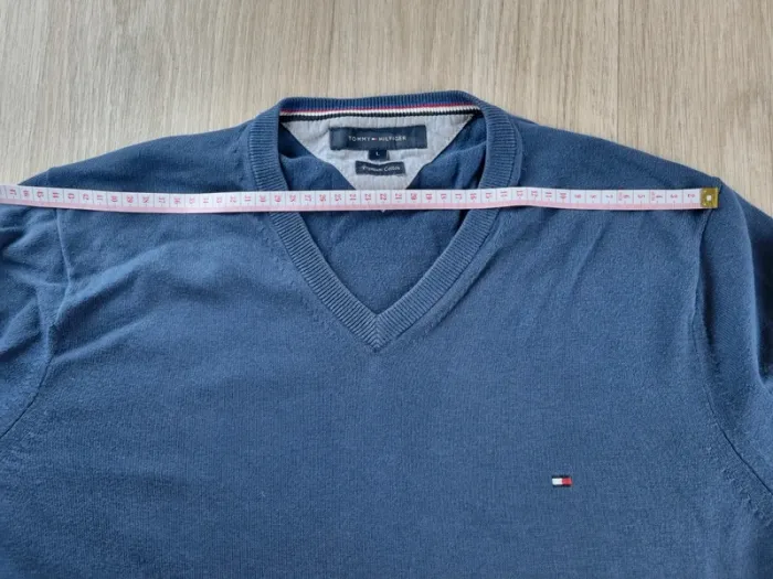 Pull a col V bleue Tommy Hilfiger Homme Taille L - photo numéro 6