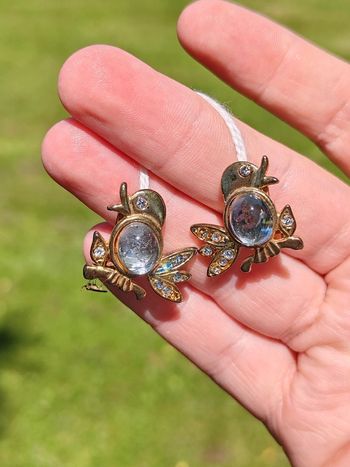 Clips d'oreilles oiseaux vintage