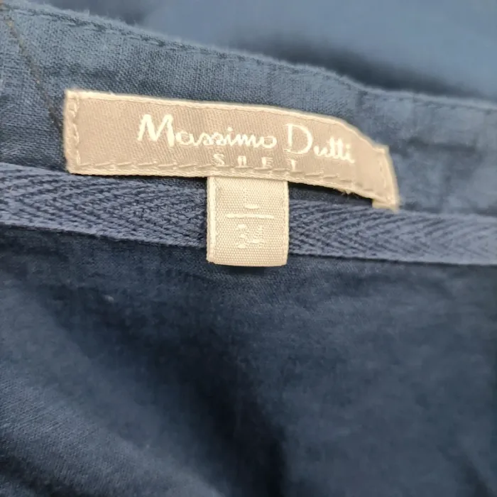 Chemise col Mao - broderie fleurs - 100% coton - Bleu marine - Massimo Dutti ; 34 A293 - photo numéro 8