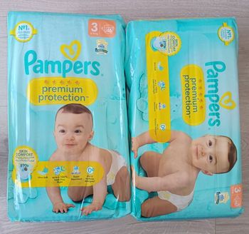 92 couches Pampers protection premium taille 3 - 6 à 10 kg