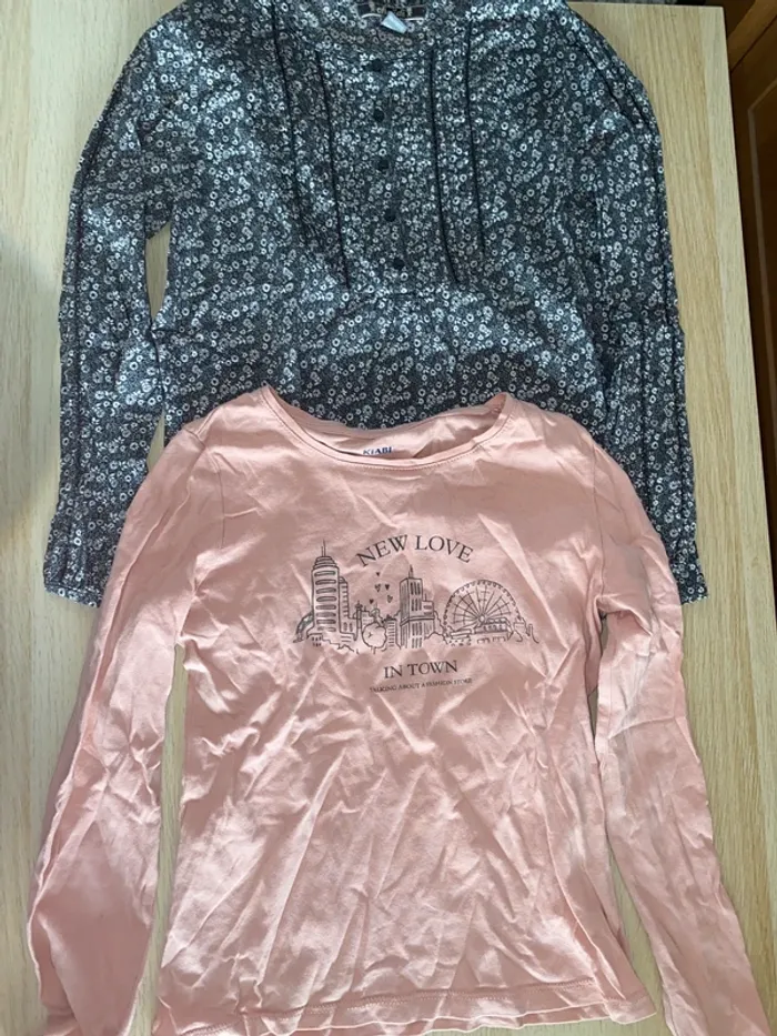 Blouse fleurs tunique t-shirt manches longues 8 ans okaidi fille