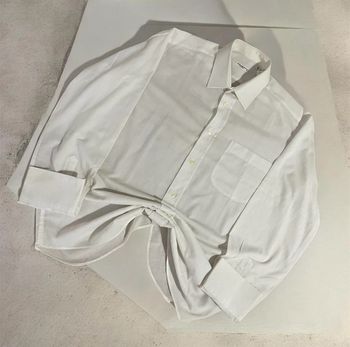 Chemise Manche Longue Yves Saint Laurent / Blanc / Taille M / Made In Île Maurice