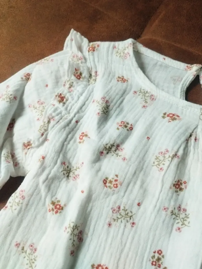 Blouse gaz de coton fleurie 6 ans - photo numéro 2