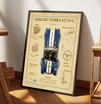 Affiche LEGO – Shelby Cobra 427 S/C #10357 (40x50 cm)