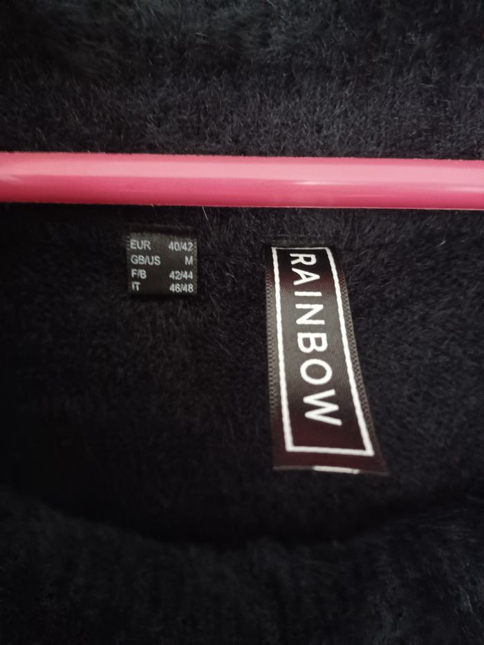 Pull Rainbow à col style carmen coloris noir taille 40/42 en parfait état. - photo numéro 3