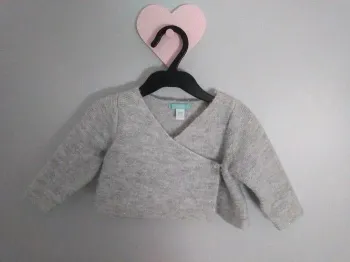 Gilet brassière fille boléro gris argenté Obaïbi 9 mois