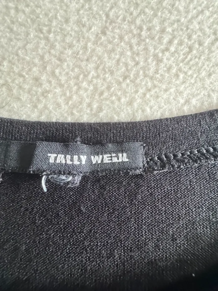Haut noir Tally Weijl manches 3/4 – coupe loose taille L - photo numéro 4