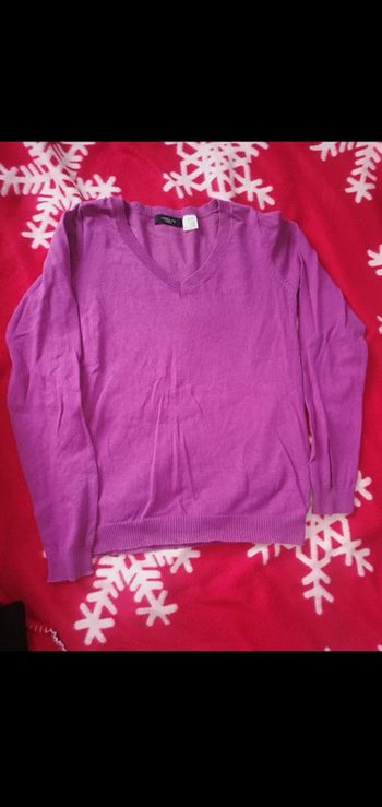 Pull fin fushia col V manches longues la redoute