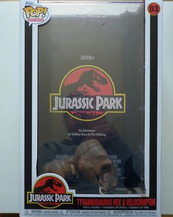 Jurassic Park Tyrannosaurus Rex & Velociraptor affiche du film Figurine Pop N°03 format géante