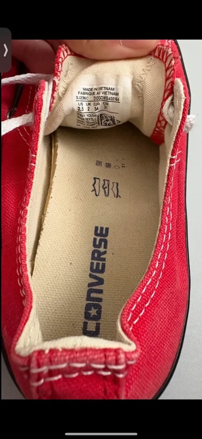 Baskets basses rouge converse taille 34 - photo numéro 5