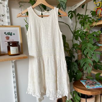 robe blanche style boheme 13-14 ans