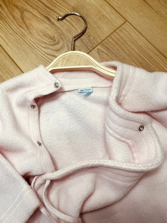 Taille 12 mois pyjama sur pyjama polaire fille Petit Bateau rose pale 🎀 - photo numéro 4